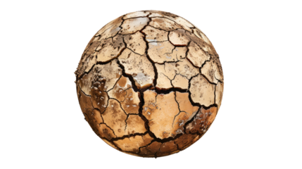 Global Drought: An arresting visual metaphor illustrating the pressing issue of global drought and environmental degradation, portraying the earth's surface in a state of severe dryness and cracking.