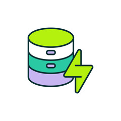 Trigger Icon Colored Vector for Database Automation.