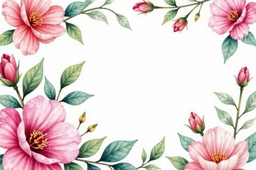 Delicate watercolor floral pattern on white background, romantic, vintage, design