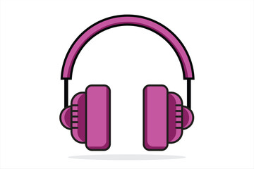 Vector illustration of headphones on white background