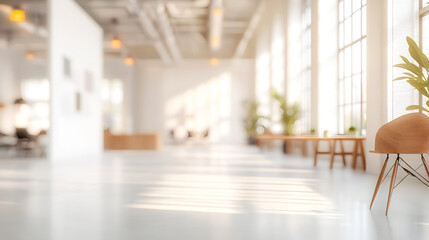 Bright and Modern Interior Space with Natural Light and Plants