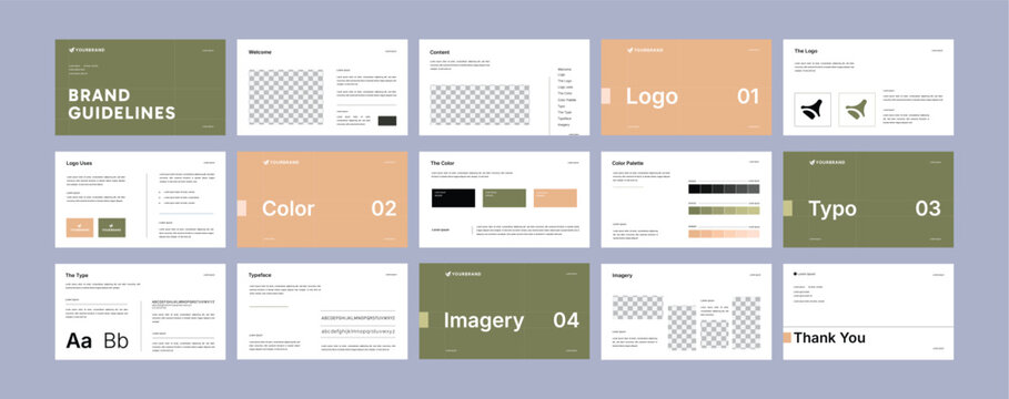 Professional Brand Identity Style Guideline Template | Clean Corporate Branding Manual | Simple Branding Strategy Document with Logo, Typography, and Color Palette |  Logo guideline book.