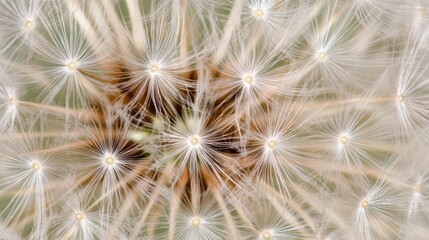 Close-up dandelion seed head, nature, outdoor, blurred background, botanical