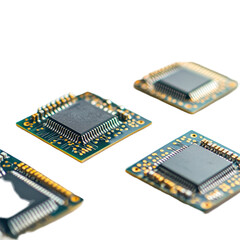 Nano Computer Chips on transparent background