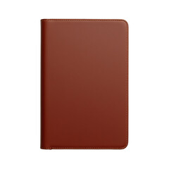 Leather notebook, white isolated background