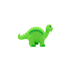 Green dinosaur toy, white isolate background