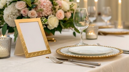 Golden Blank Table Card. 