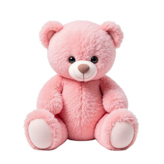 Obraz premium Cute pink teddy bear, white isolate background