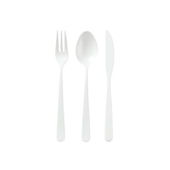 Cutlery set on a white isolated background