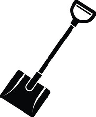 Snow Shovel Silhouette Vector for Winter, Outdoor, and Seasonal Equipment Designs