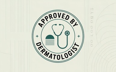 vintage label with a dermatology label stamp