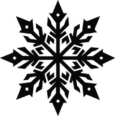 Snowflake Silhouette Vector for Winter, Festive, and Seasonal-Themed Designs