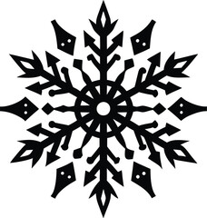 Obraz premium Snowflake Silhouette Vector for Winter, Festive, and Seasonal-Themed Designs