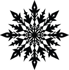 Snowflake Silhouette Vector for Winter, Festive, and Seasonal-Themed Designs