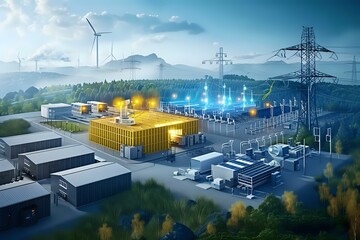 Sustainable Energy: Wind Turbines Powering Smart Grids and Modern Energy Facilities, Transforming the Landscape with Clean Energy Solutions, Optimizing Renewable Resources Efficiently for a Brighter F
