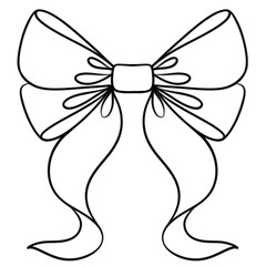 ribbon outline illustration in a clean. Kids coloring page