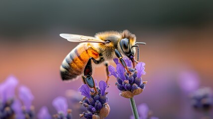 Honeybee on Lavender Flower