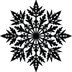 Snowflake Silhouette Vector for Winter, Festive, and Seasonal-Themed Designs