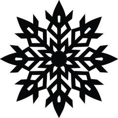 Snowflake Silhouette Vector for Winter, Festive, and Seasonal-Themed Designs