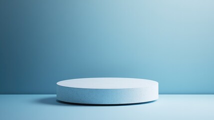 clean round empty podium centered on simple backdrop creating minimalist aesthetic with ample copy space
