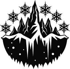 Snow Drift Silhouette Vector for Winter, Seasonal Landscapes, and Outdoor-Themed Designs