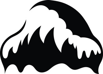 Snow Drift Silhouette Vector for Winter, Seasonal Landscapes, and Outdoor-Themed Designs