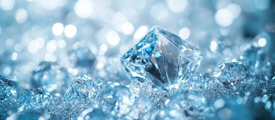 Obraz premium A Stunning Close-Up of Sparkling Ice Crystals: A Symphony of Blue Hues and Icy Textures