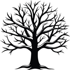 Fototapeta premium Snow-Covered Tree Silhouette Vector for Winter, Nature Scenes, and Festive Design Projects