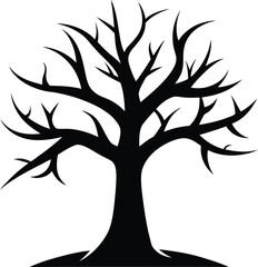 Snow-Covered Tree Silhouette Vector for Winter, Nature Scenes, and Festive Design Projects