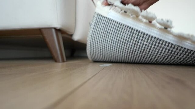 Fixing a carpet edge to prevent tripping hazards indoors