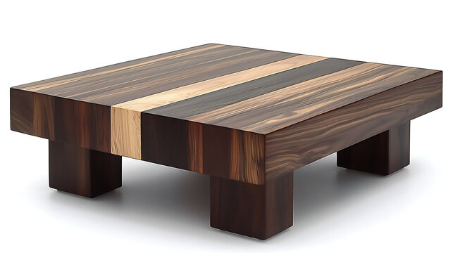 A wooden table with a brown and white stripe - Powered by Adobe