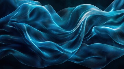 Obraz premium Abstract wavy glowing blue lines form a beautiful digital landscape
