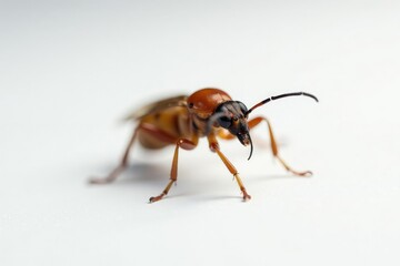 Close-up of single insect on pure white background, illustration, leg, small