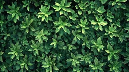 Lush green foliage wall texture background, garden, nature, design