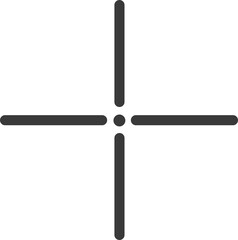 4 black line gun crosshair icons and 1 black dot