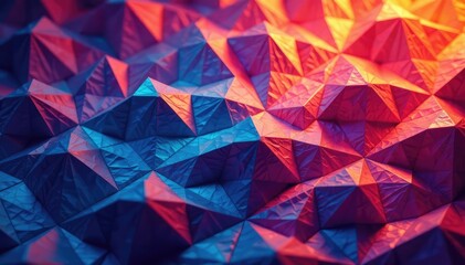 Intricate tessellation of geometric shapes in vibrant hues , triangle, mosaic, tile