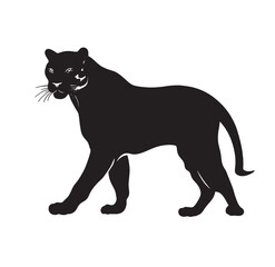 Obraz premium Black Cat Silhouette Illustration on White Background