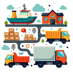 Naklejka premium vector illustration of transport