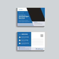 Professional marketing service postcard design template for business promotion