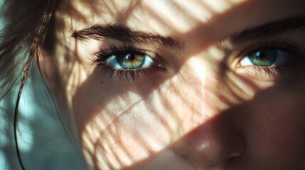 Sunlit Gaze: A Portrait of Serene Beauty