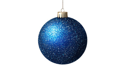 blue glitter  christmas ball isolated on white background