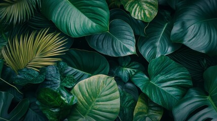 Fototapeta premium Close up of lush tropical foliage.