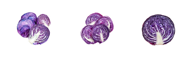 Obraz premium Fresh Purple Cabbage Display with Colorful Swirls and Texture