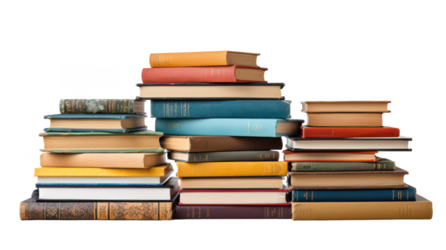 Stack of books png stacked books png pile of books png reading books png transparent background image
