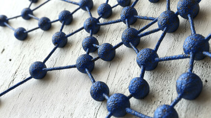 Abstract Network Visualization Blue Spheres Connected by Lines