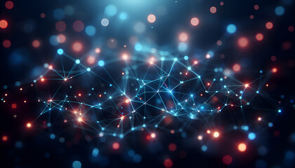 Digital Network with Glowing Particles