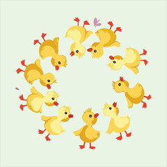 Fototapeta premium dancing duckling with happy and cute face