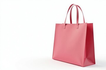 Stylish canvas shopping bag isolated on pure white, modern, clean background