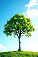 Fototapeta premium Tree branches against a blue sky on white background, sky, solitude, landscape