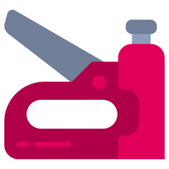 Staple Gun Flat Design Icon - Carpentry Flat Icon